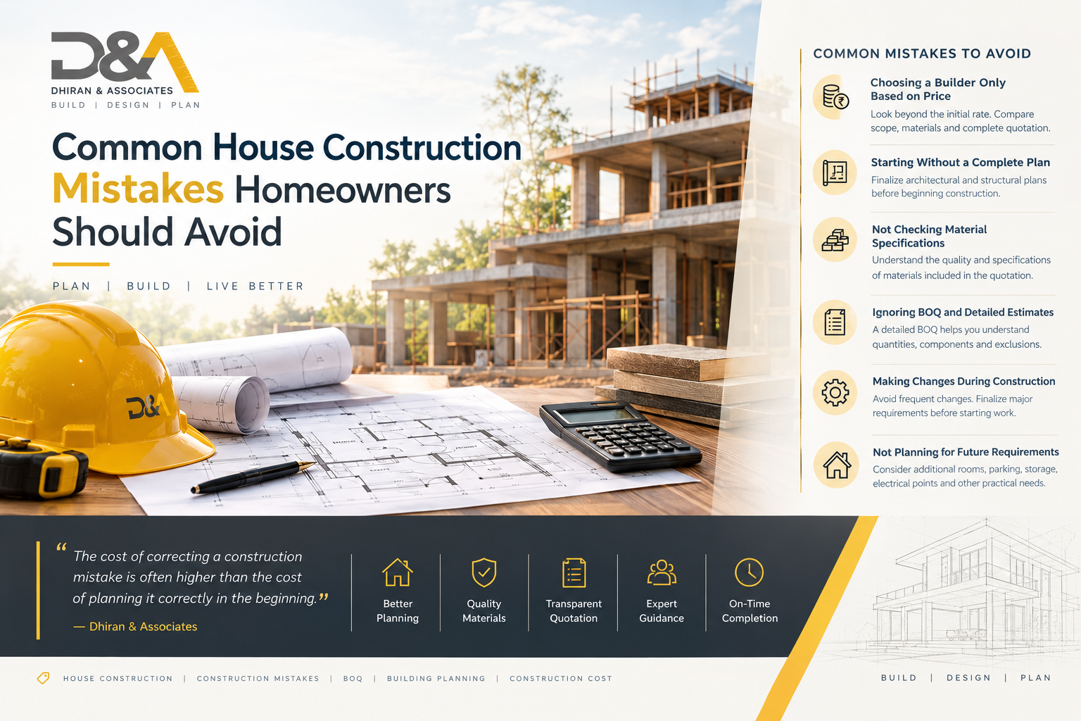 Common House Construction Mistakes Homeowners Should Avoid